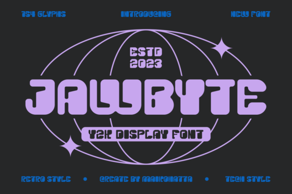 Jawbyte: A Y2K Display Font for Bold Digital Campaigns