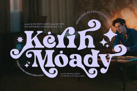 Kerih Moady Font: A Groovy Retro Typeface for Bold Campaign Visuals